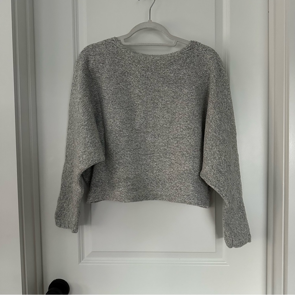 Abercrombie Gray Marled Boatneck Sweater